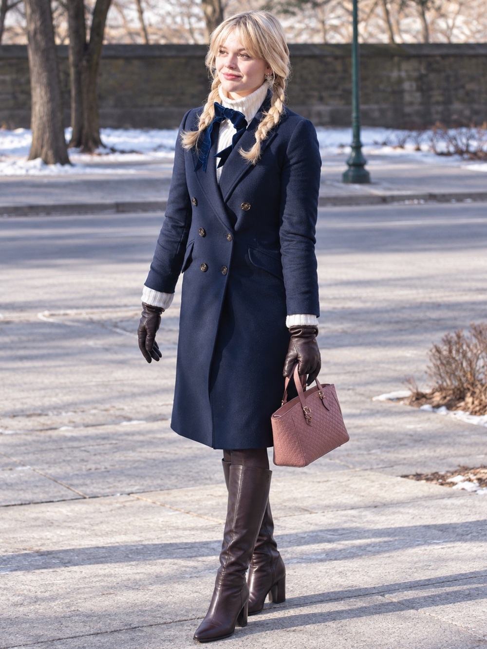 NWT J.Crew Double-Breasted Topcoat Italian Wool Cashmere in Navy
